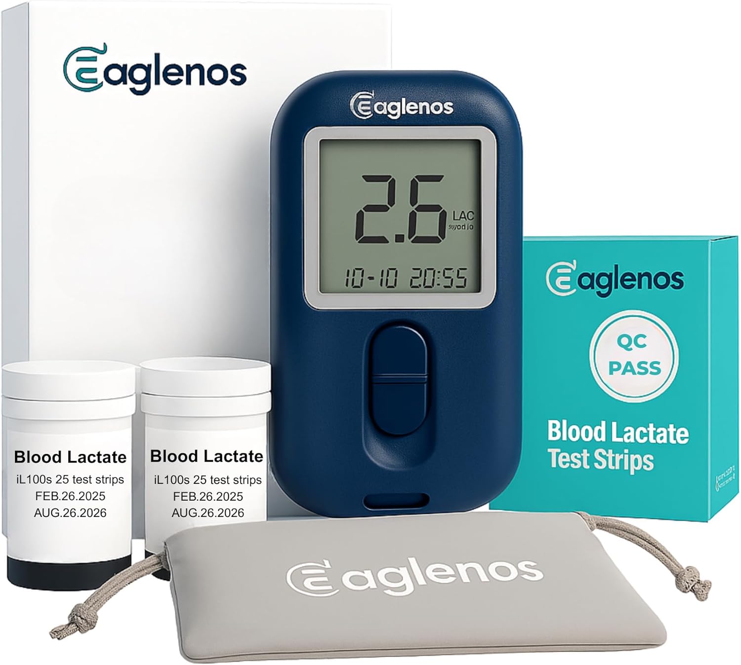 Eaglenos Blood Lactate Meter - Professional lactate threshold testing kit with test strips